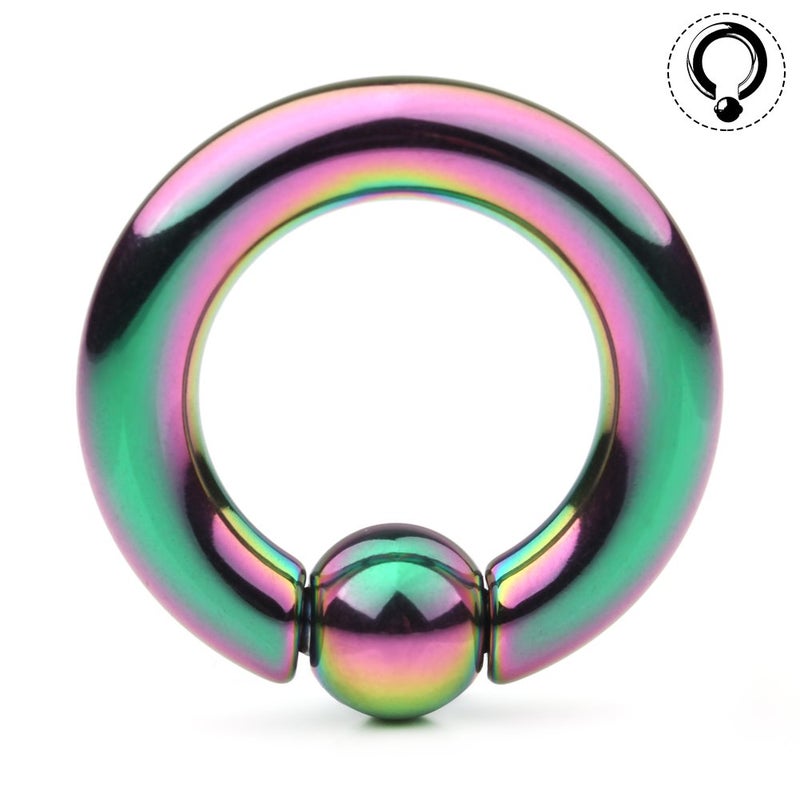 Ruifan Rainbow Plated 316L Surgical Steel Spring Action Captive Bead Ring CBR 4G 5/8 Inch - Image 2